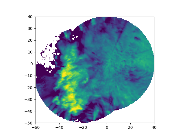 plot map two radars to grid